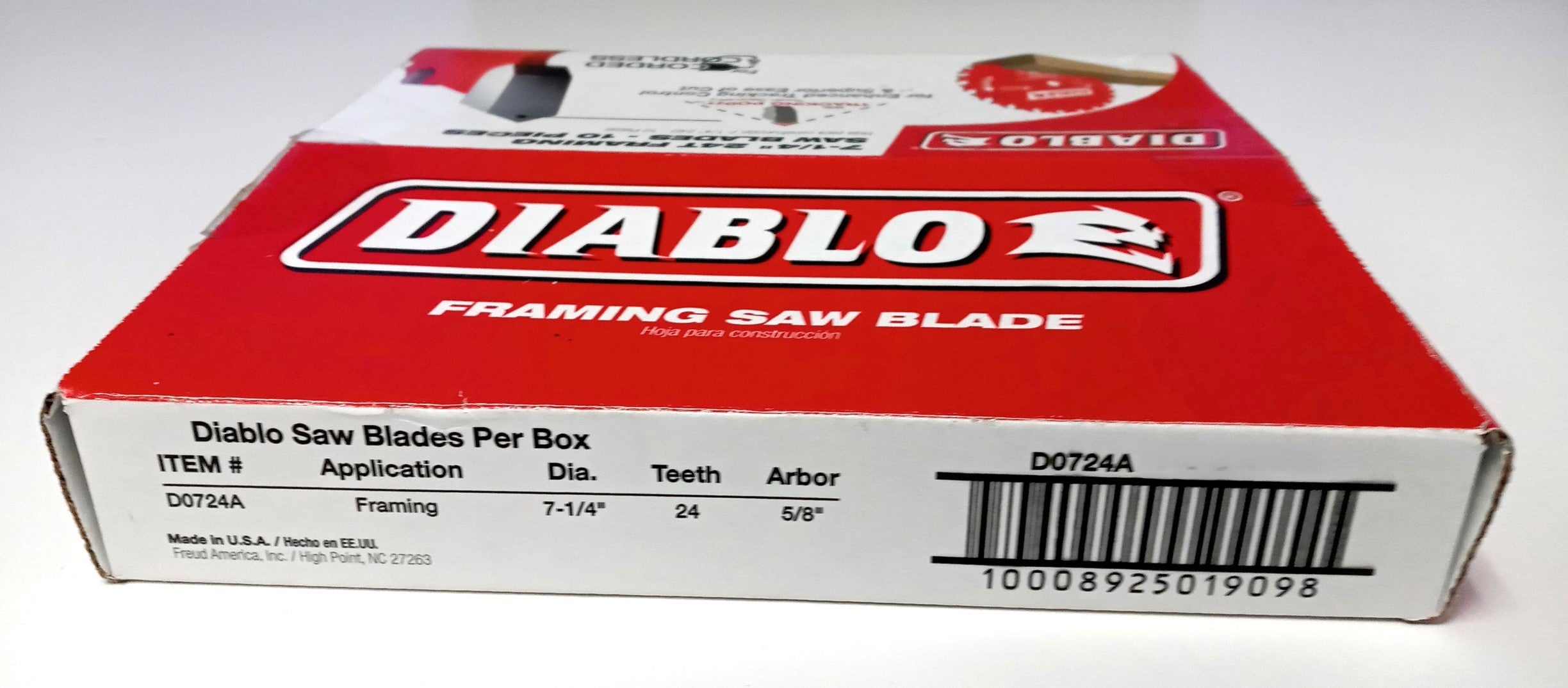Diablo Framing Saw Blade 7-1/4" x 24 Tooth USA D0724