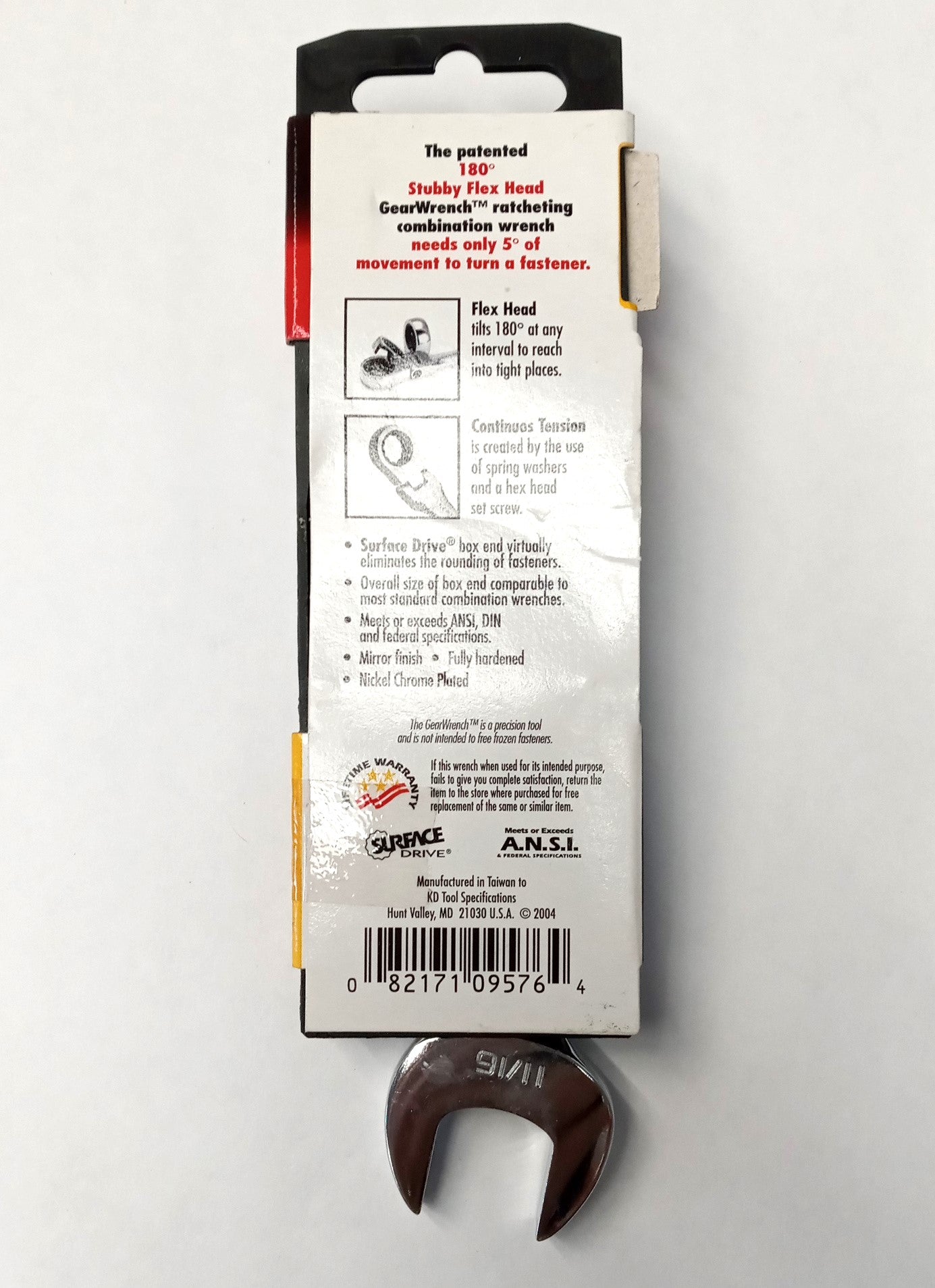 GearWrench 9576 Stubby Flex Head 11/16" Stubby Wrench