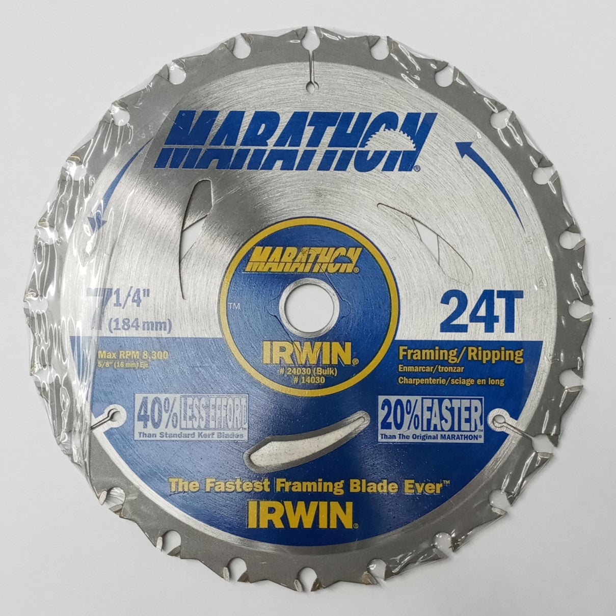 Irwin Carbide Circular Saw Blade 7-1/4" 24T Framing Ripping 2-Pack 24030 #R02