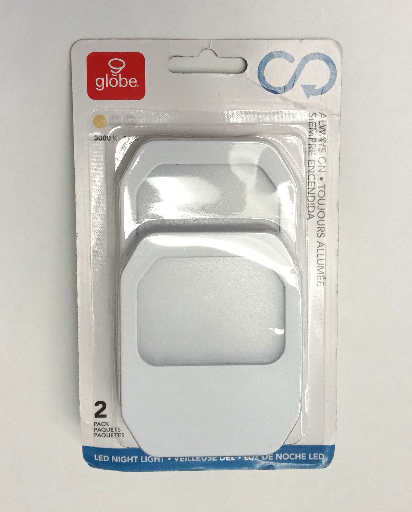 Globe LED White Plug-In Flat Panel Night Light - 2 pack 89545
