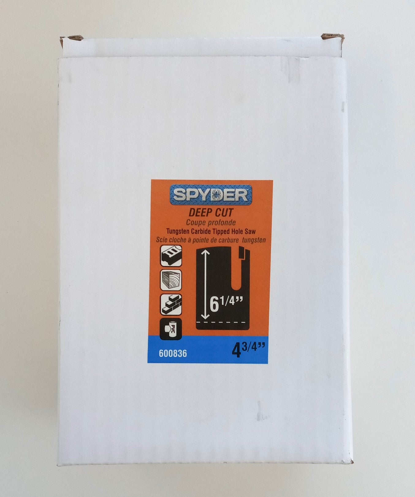 Spyder 4-3/4 in Hole Saw Deep Cut Tungsten Carbide Tipped Spyder 600836