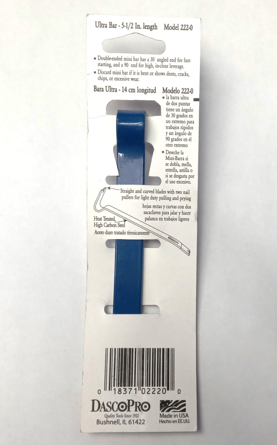 DASCO PRO Small Flat Pry Ultra Bar, 5-1/2" L Made in the USA 222
