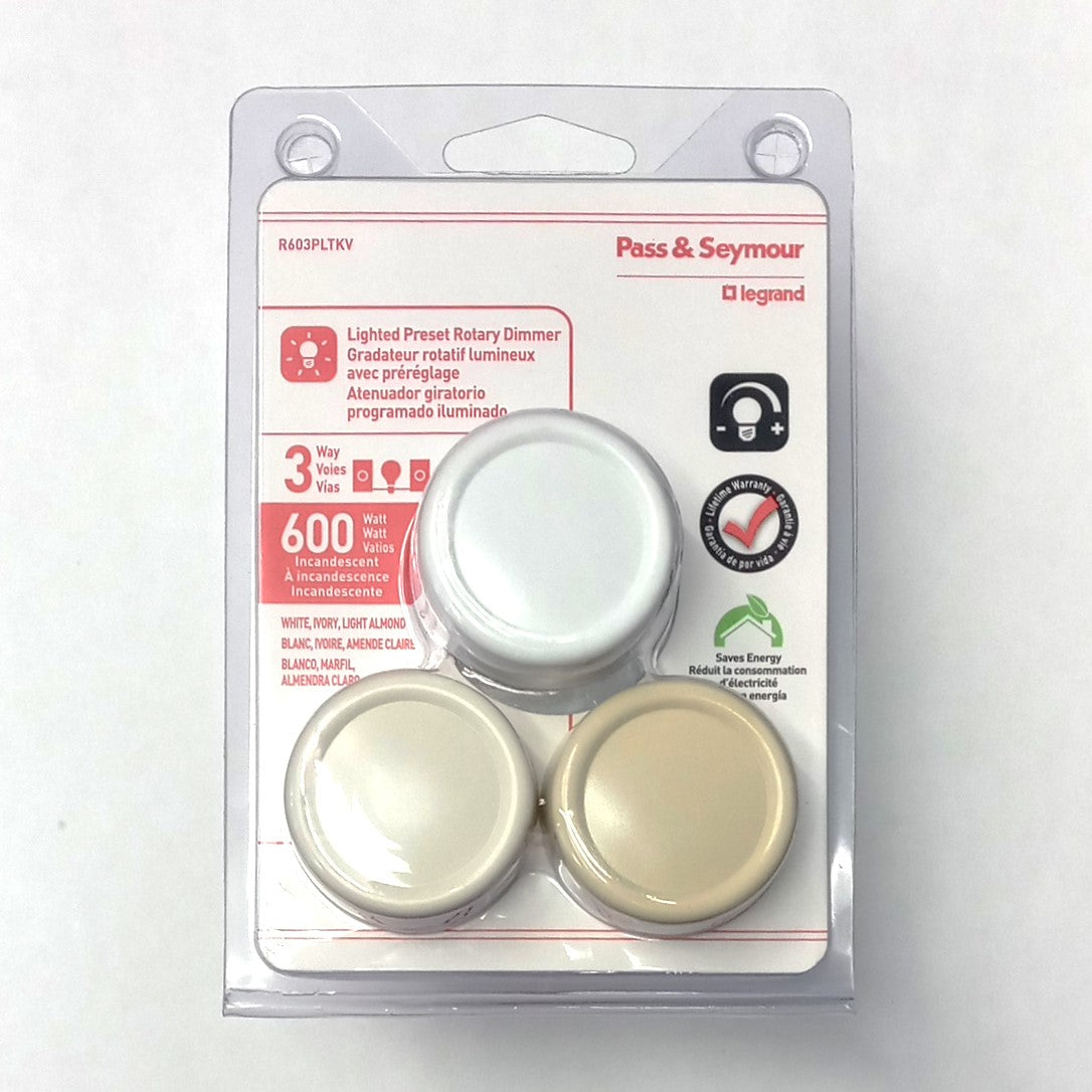 Legrand Pass & Seymour Lighted Preset Rotary Dimmer R603PLTKV