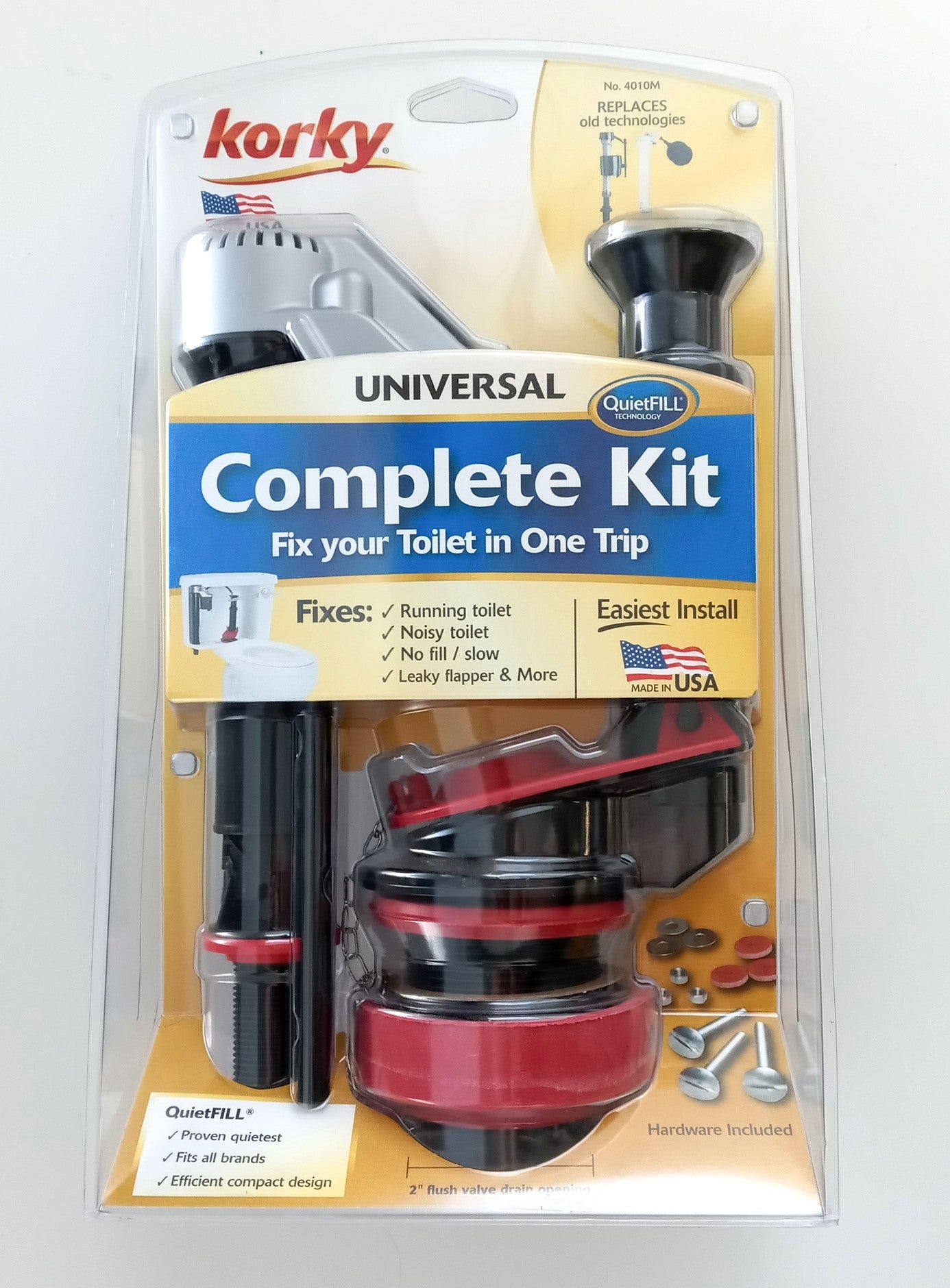Korky QuietFILL Platinum Complete Universal Toilet Repair Kit 4010MP USA