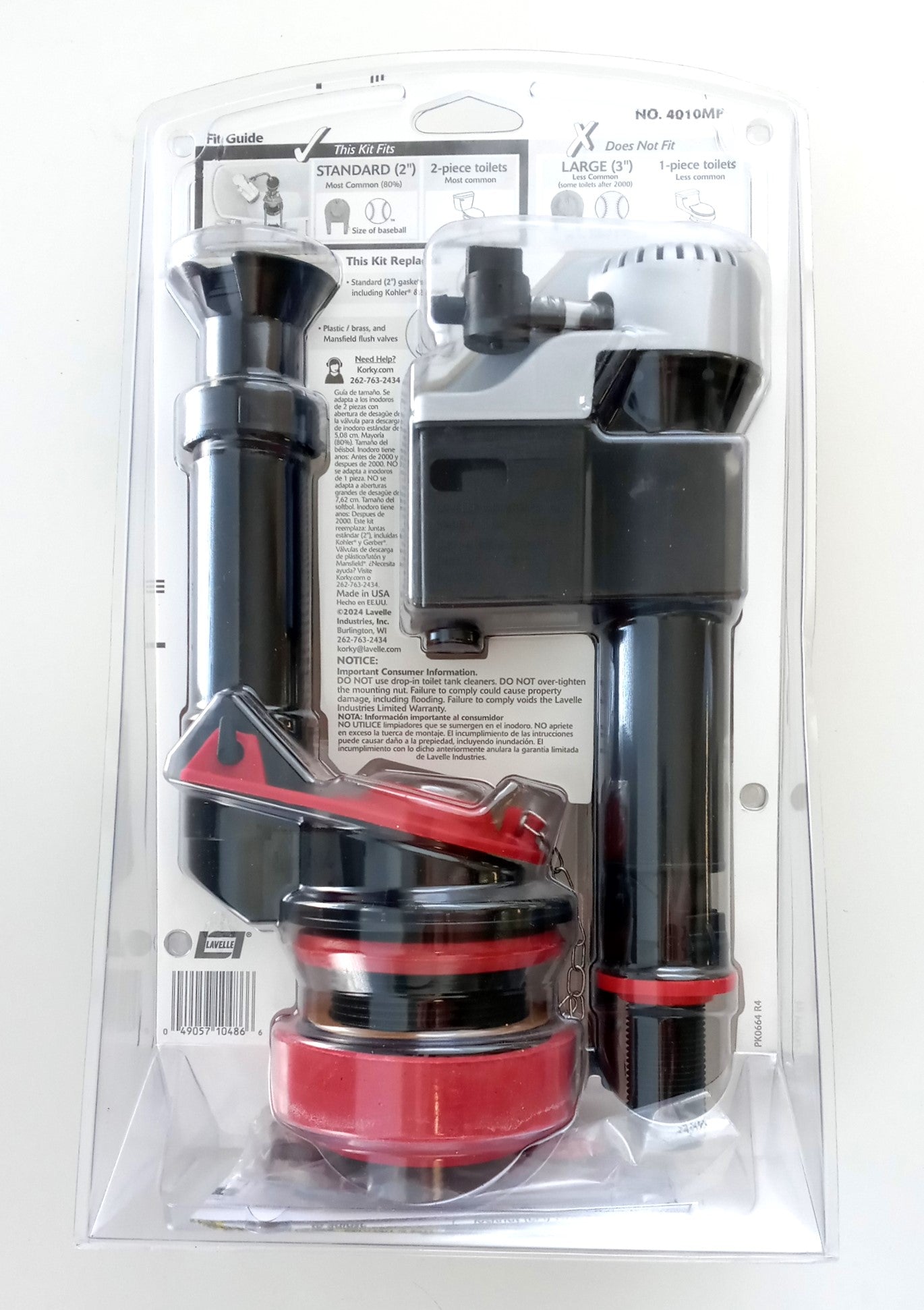 Korky QuietFILL Platinum Complete Universal Toilet Repair Kit 4010MP USA