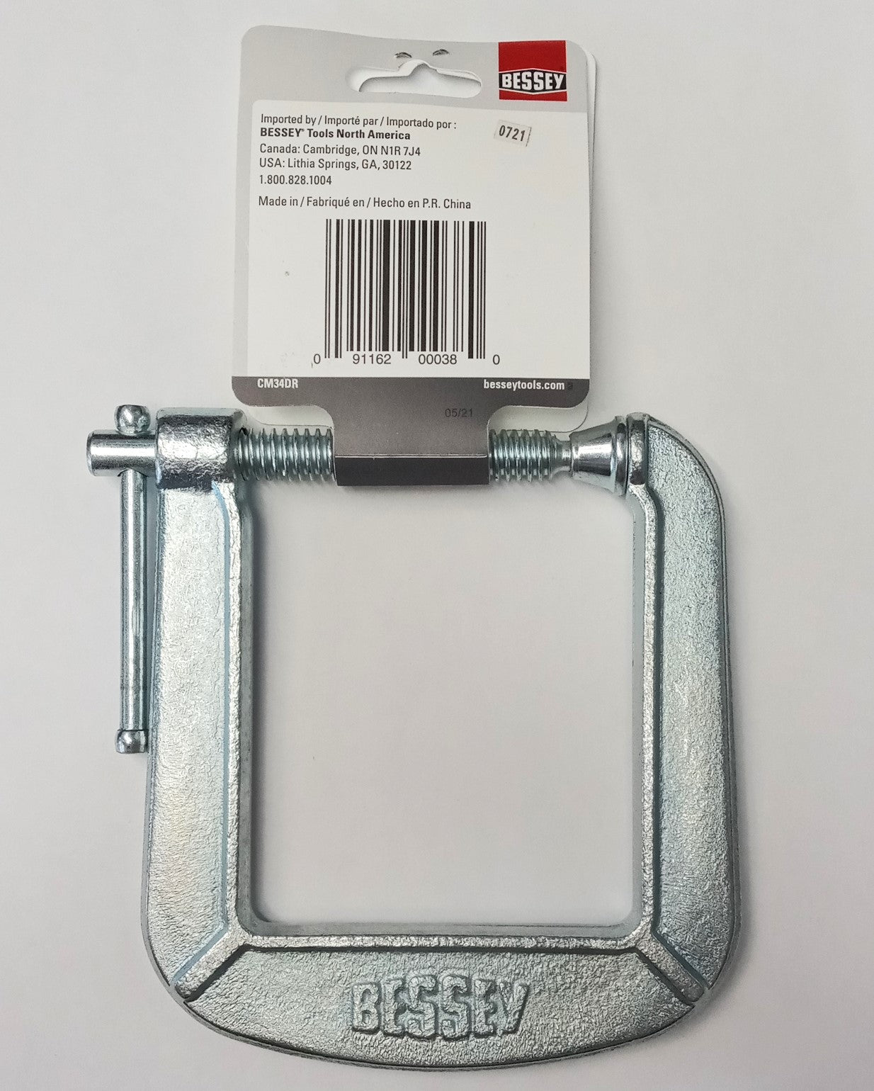 BESSEY Drop Forged C-clamp 3-inch X 4-1/2-inch, Deep Reach C Clamp CM34DR