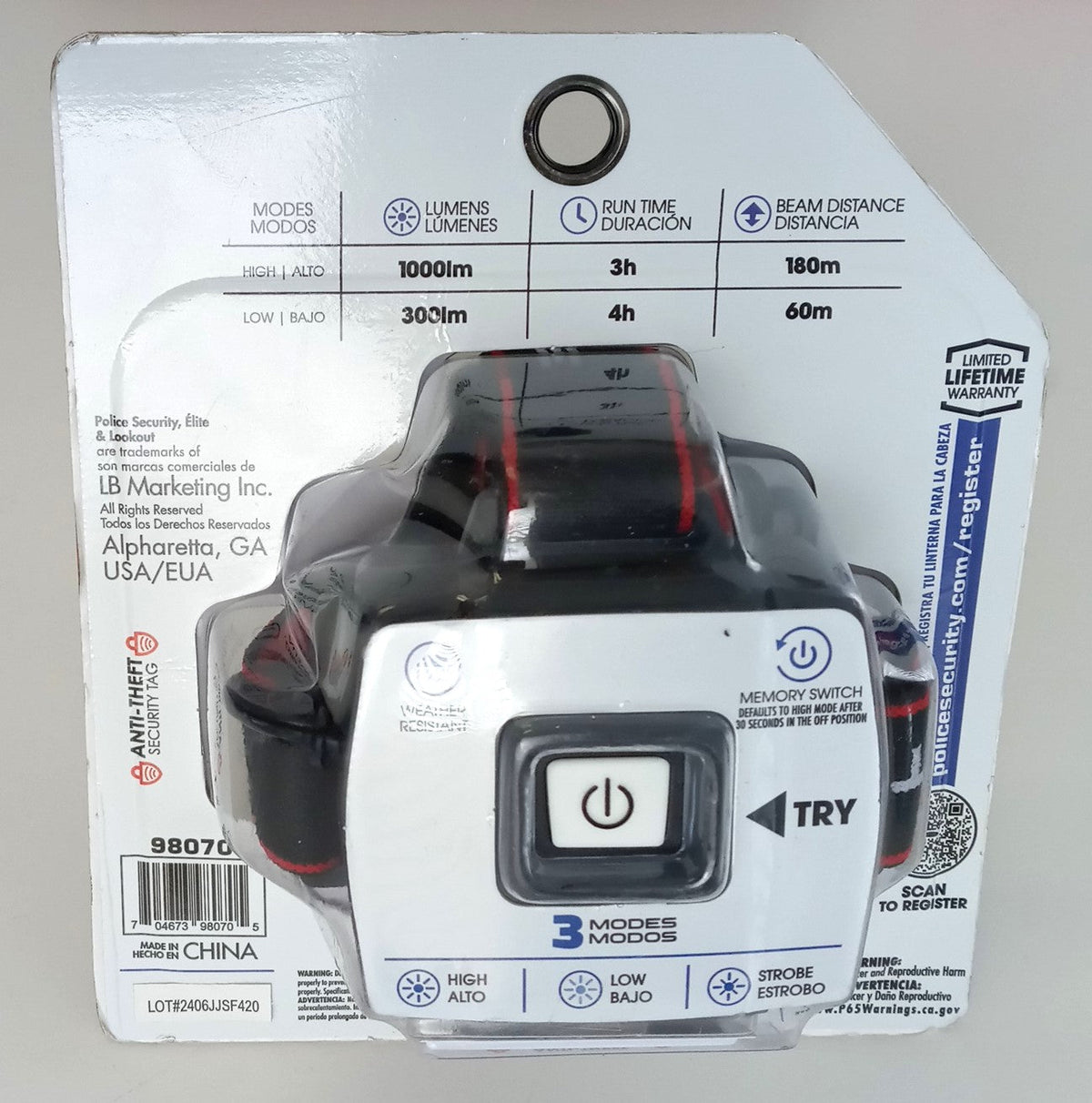 Police Security Lookout Headlamp 1000 Lumens 98070