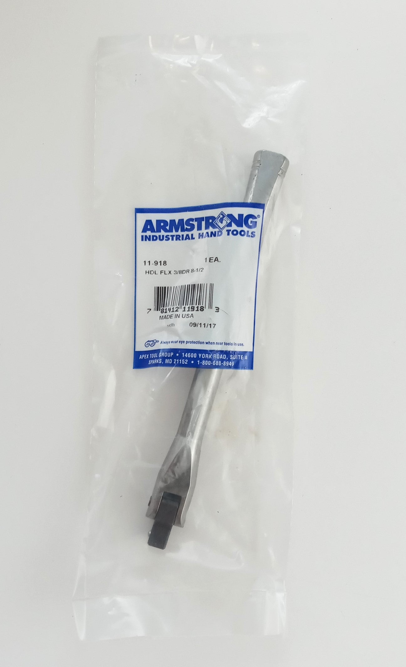 Armstrong 11-918 3/8" Drive Flex Handle Breaker Bar 8-1/2" USA