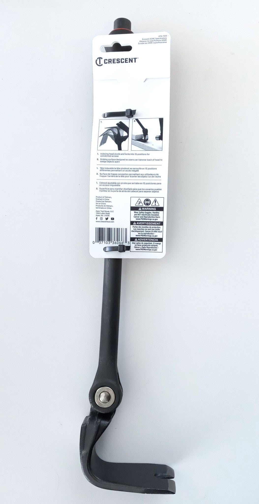 Crescent TOOLS Indexing Flat Pry Bar, 18" COMFORT GRIP DB18X-06