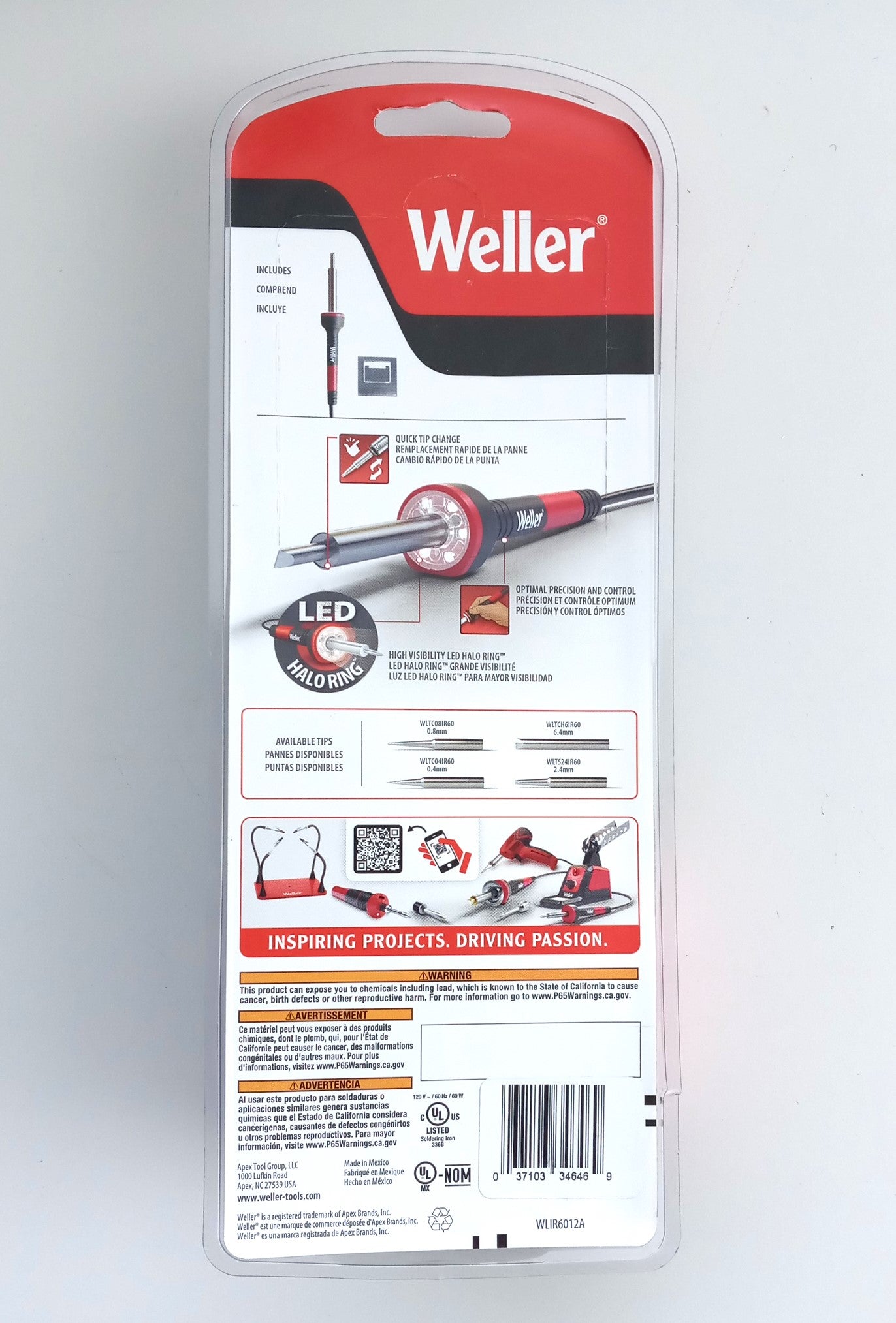 Weller Soldering Iron with LED Halo Ring for Precision Control WLIR6012A