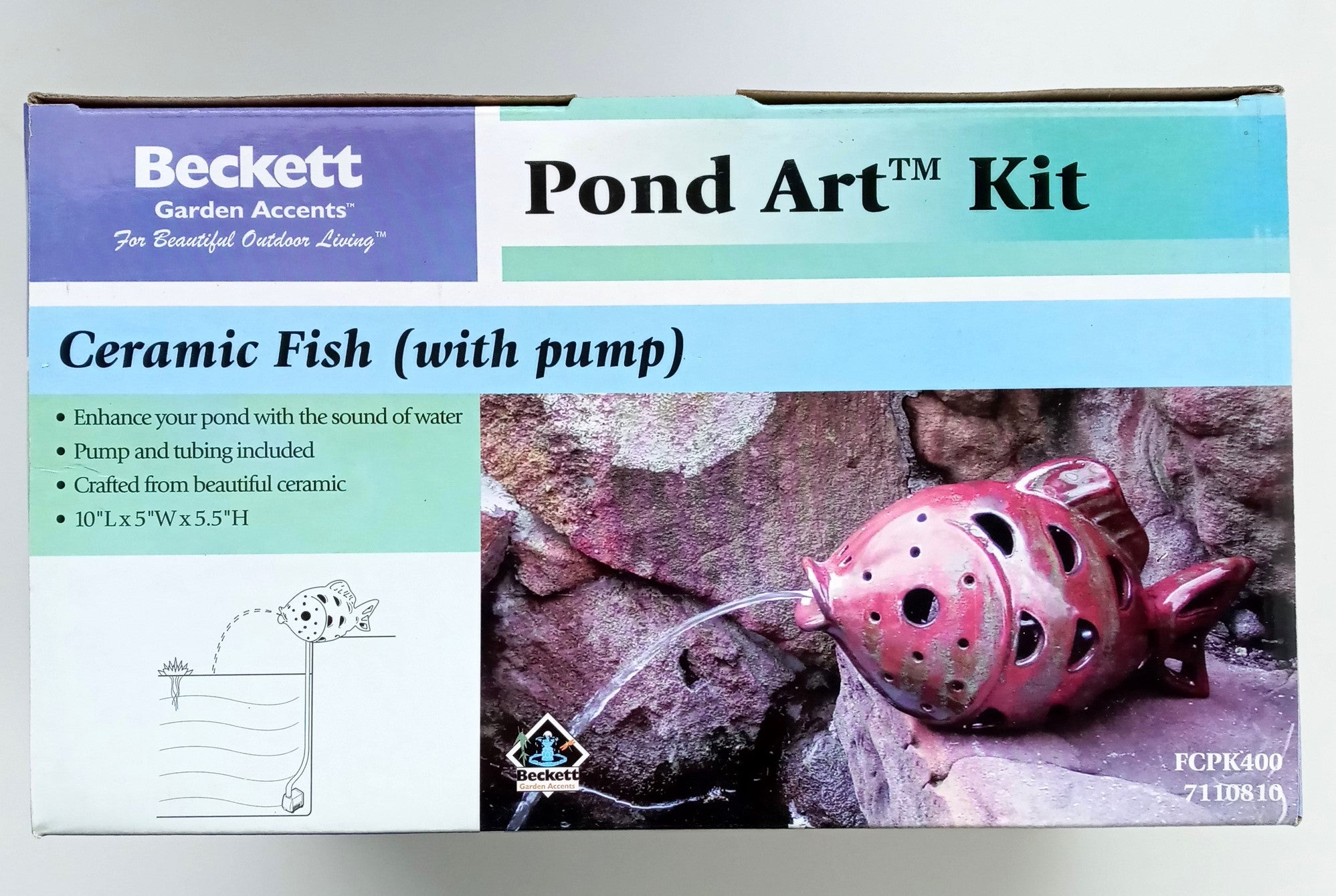 Beckett Ceramic Fish Pond Art Kit With Pump 7110810