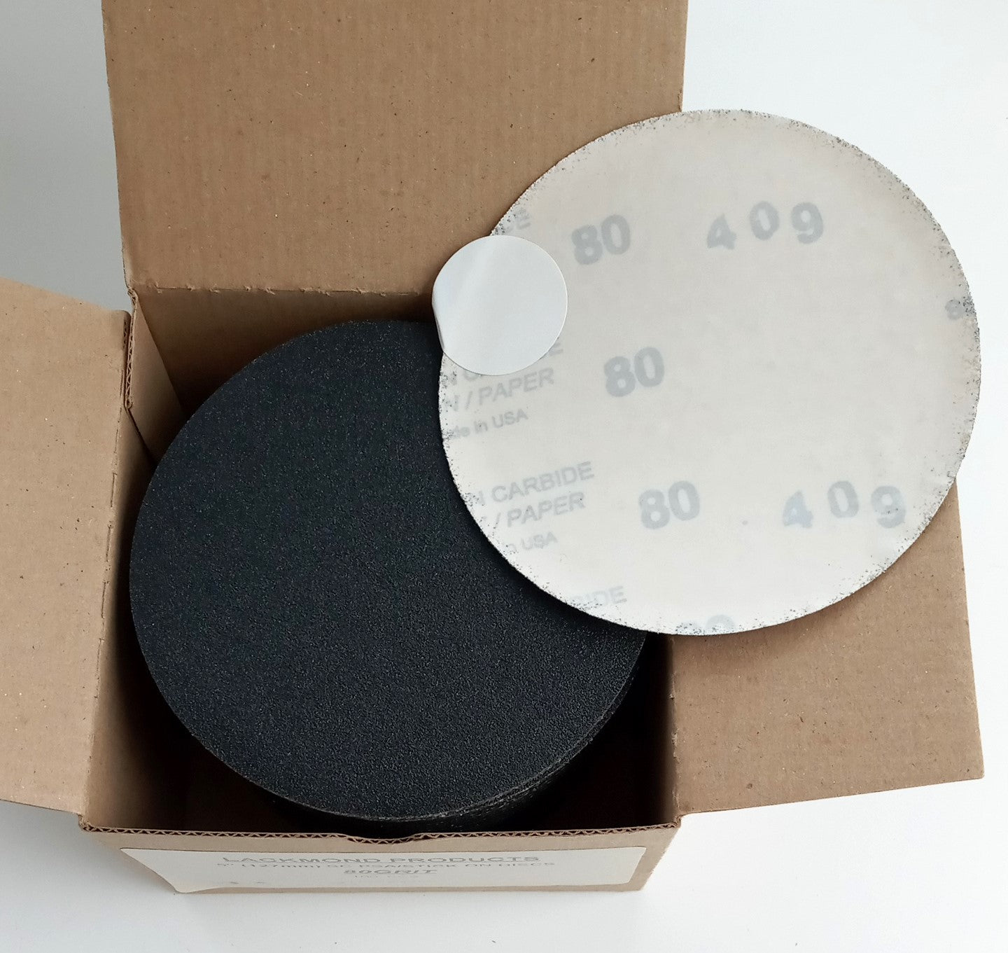 Lackmond 5 Inch PSA Silicon Carbide Sanding Discs 80 Grit 100 Pack LACK80