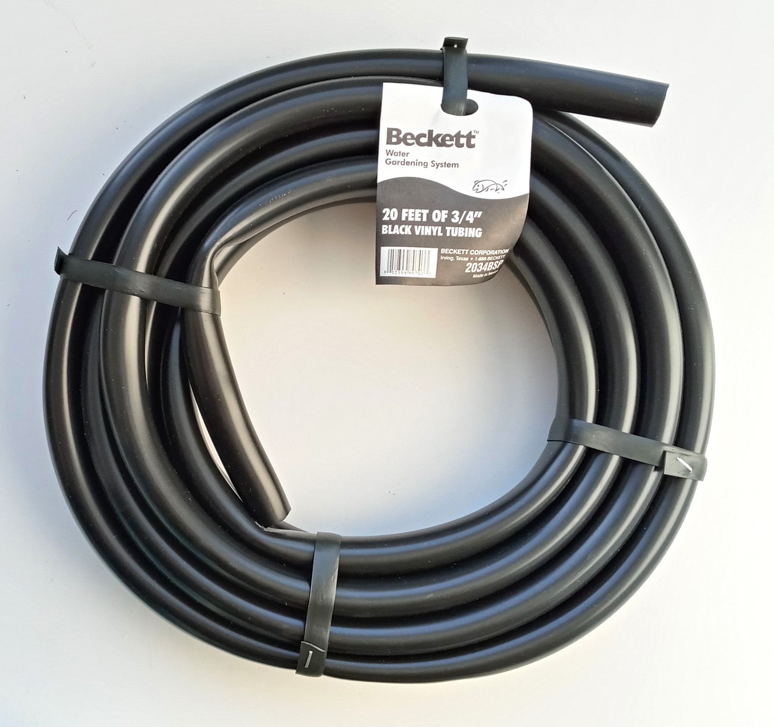 Beckett 3/4" ID Tubing x 20' Long Black PVC UV Stabilized 2034BSP