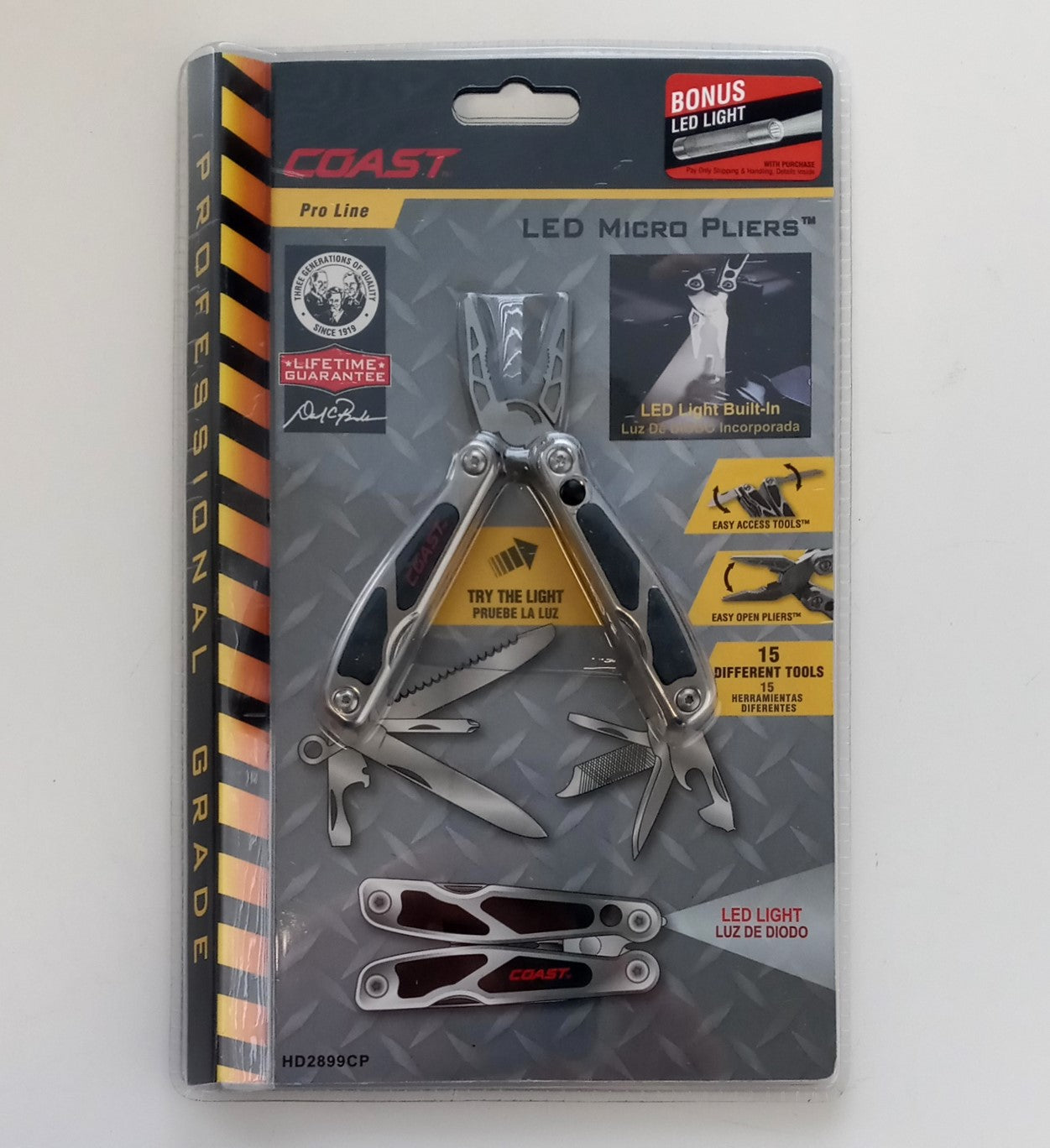Coast Pro Line HD2899CP LED Micro Pliers Multi-Tool with Built-In Work Light