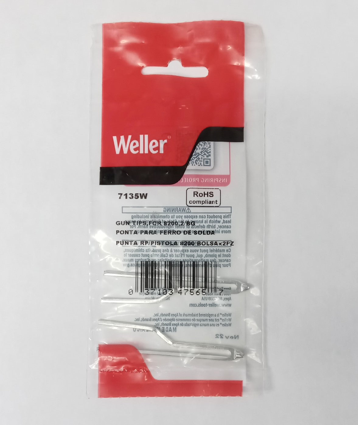 Weller Replacement Soldering Gun Tip for 8200 and 9200, 2 Per Pack 7135W