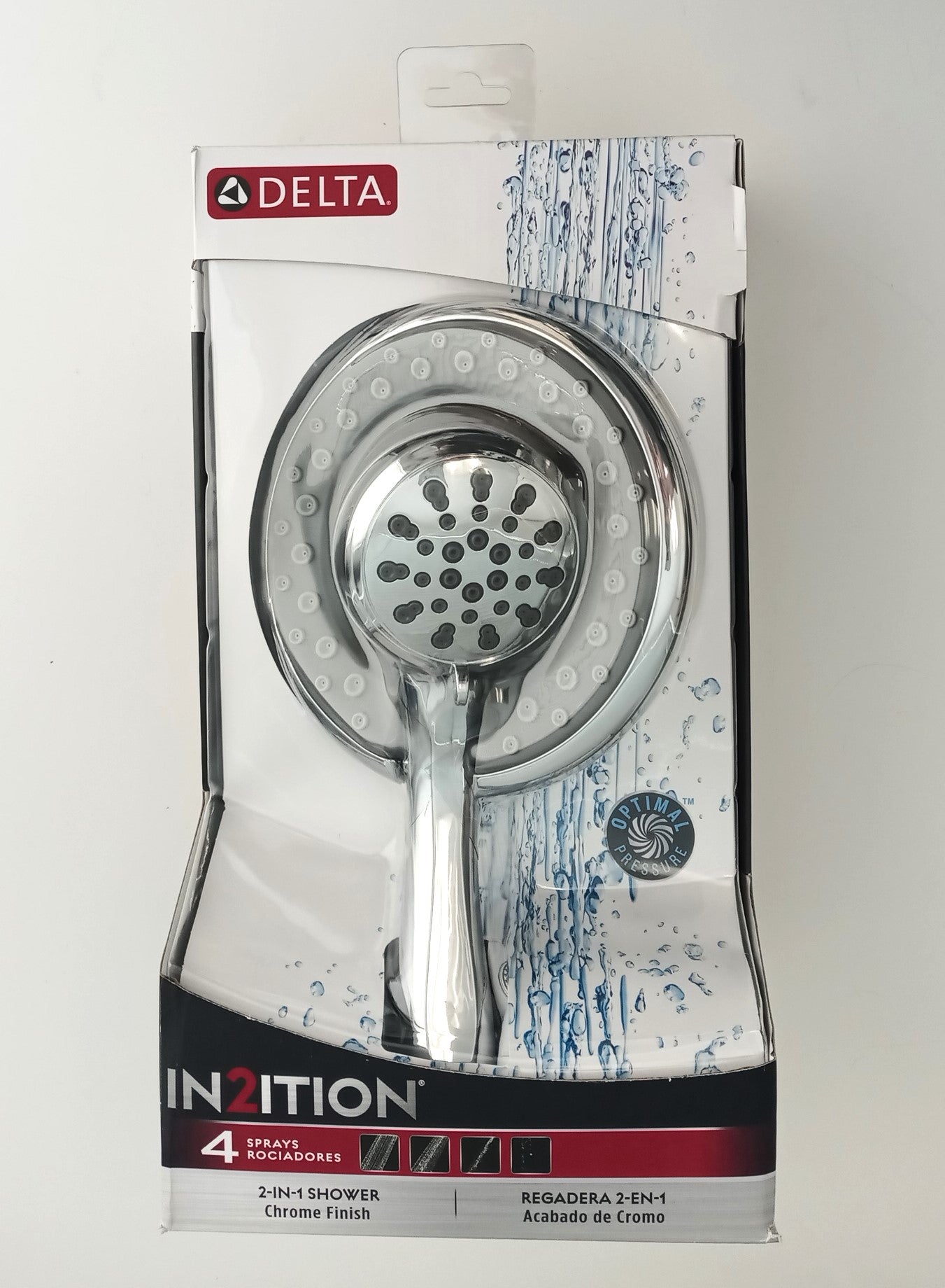 Delta In2ition 2-In-1 Shower Head 4 Sprays Stainless Steel Chrome 75488C