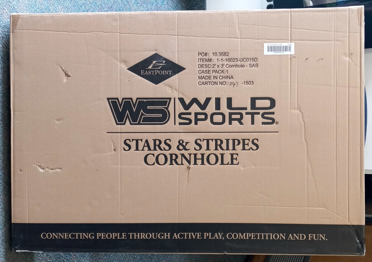 Wild Sports Stars & Stripes 2' x 3' Cornhole Game Set w/ 8 Bags Red And Blue