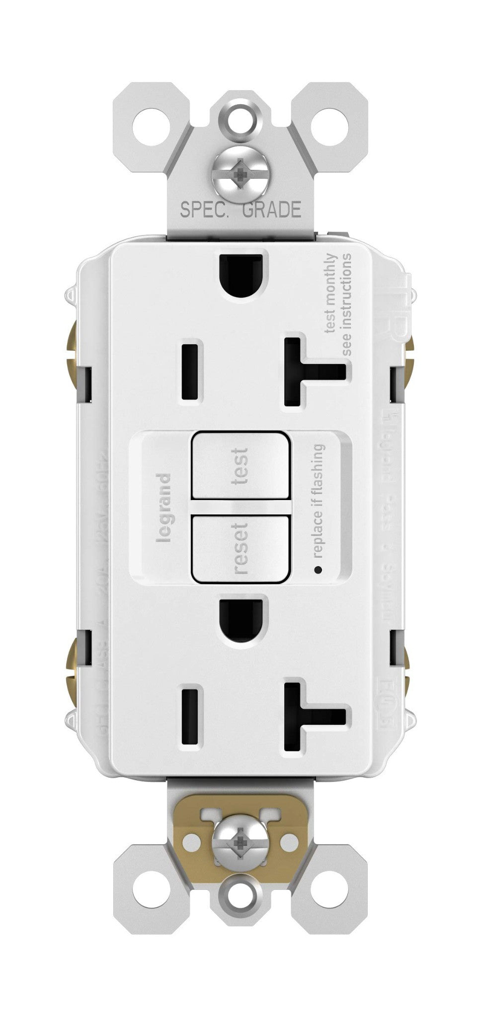Legrand 20 Amp GFCI Self Test Tamper Resistant Outlet 2097TRWCCD12