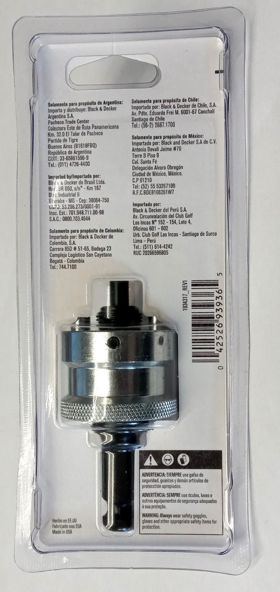 Irwin 1/2" Snapback Hole Saw Mandrel Fits 1-1/4 to 6" USA 1934317