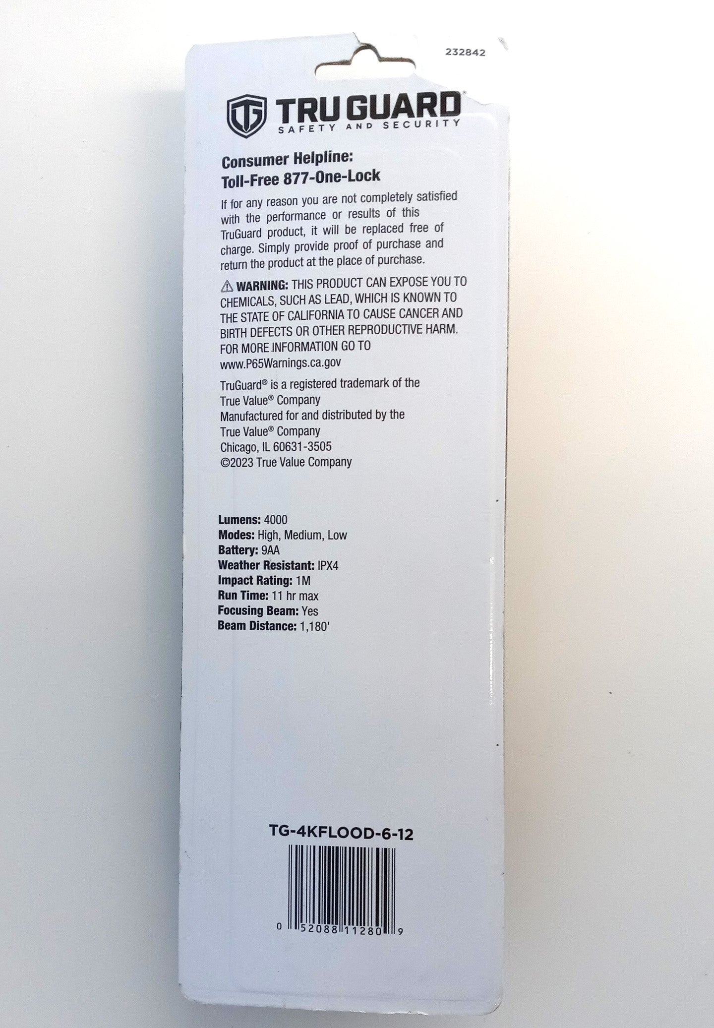TruGuard 4000 Lumen Tactical Flashlight 232842