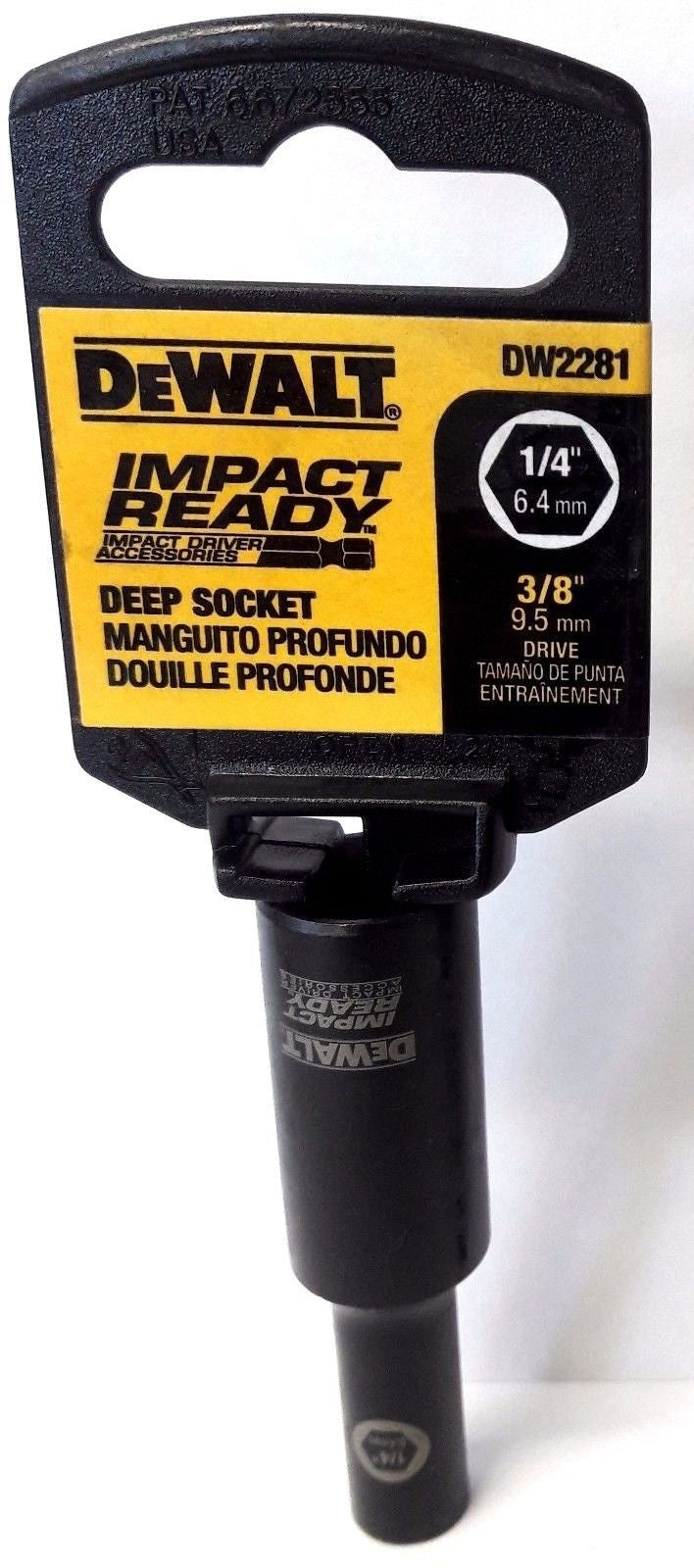 Dewalt DW2281 1/4'' Deep Socket 3/8 Impact Driver Ready Socket