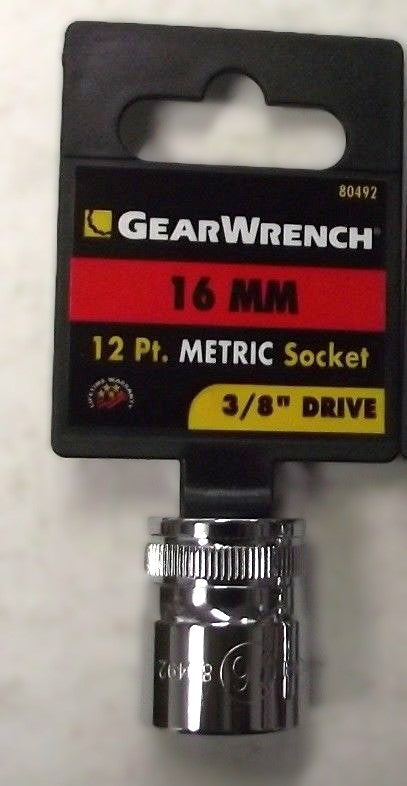 Gearwrench 80492 3/8" Drive 12 point Socket 16mm