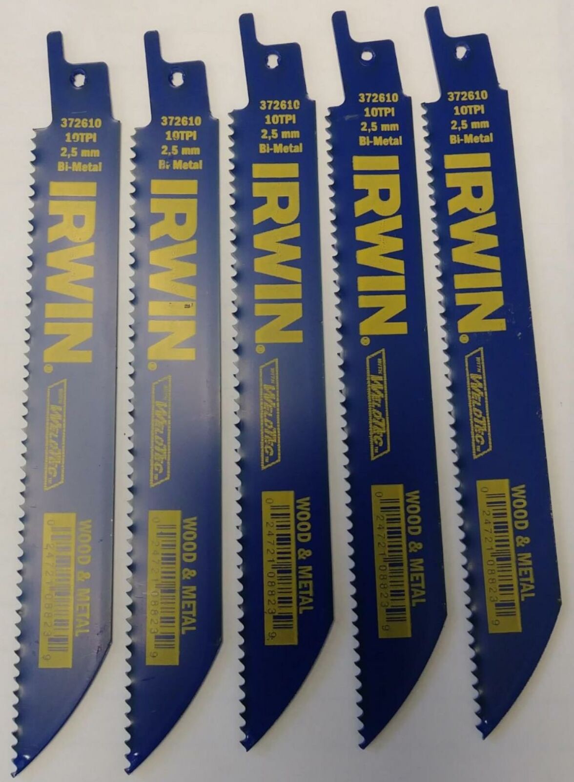Irwin with Weldtec 372610 6" x 10 TPI Wood & Metal Reciprocating Blade 5pcs Bulk