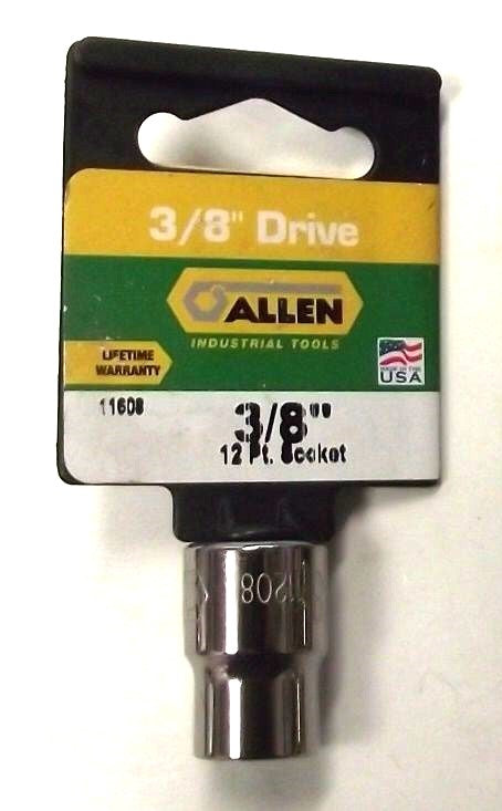 Allen 11208 11608 3/8" Socket, 3/8" Drive, 12pt, USA