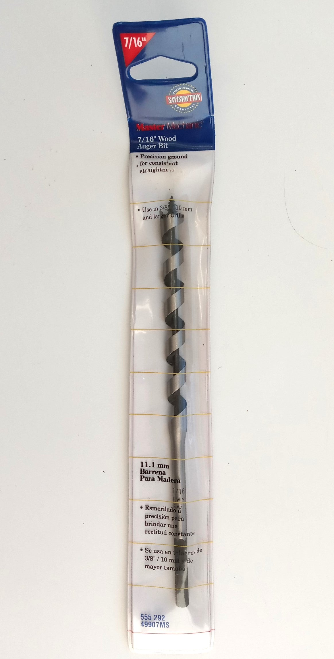 Irwin 7/16" x 4-1/2" x 7-1/2" Wood Auger Bit 49907