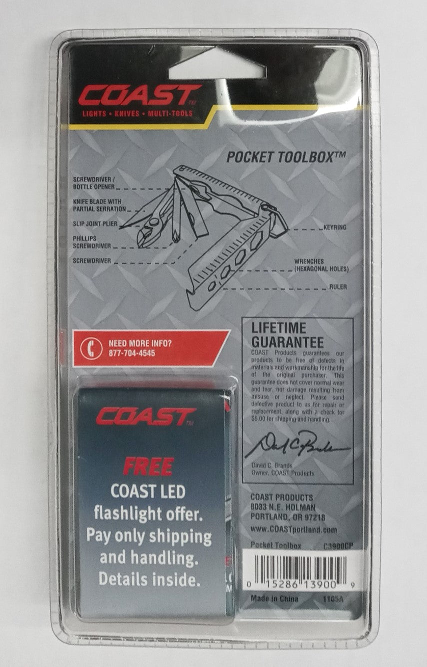 Coast Cutlery Black Pocket ToolBox Multi-Tool 6.0" Overall Length C3900CPB