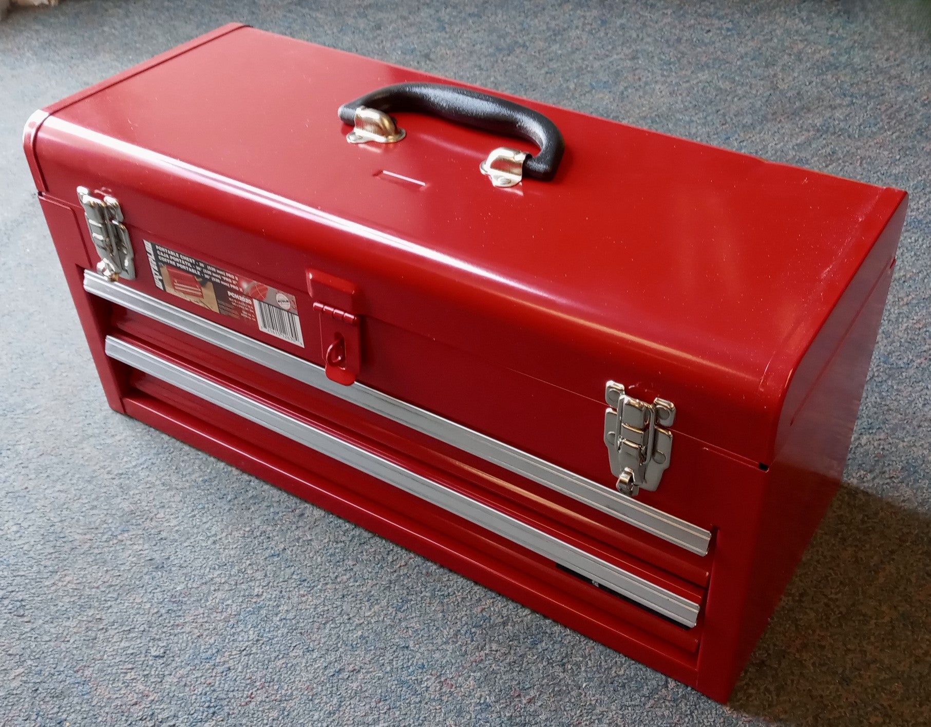 Waterloo 20-1/2 L x 8-1/2 W x 9-1/2 High Red 2 Drawer Metal Tool Box PCH2020