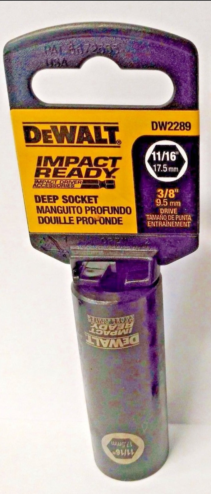 Dewalt DW2289 11/16" Impact Ready 6 Point Deep Socket 3/8" Drive