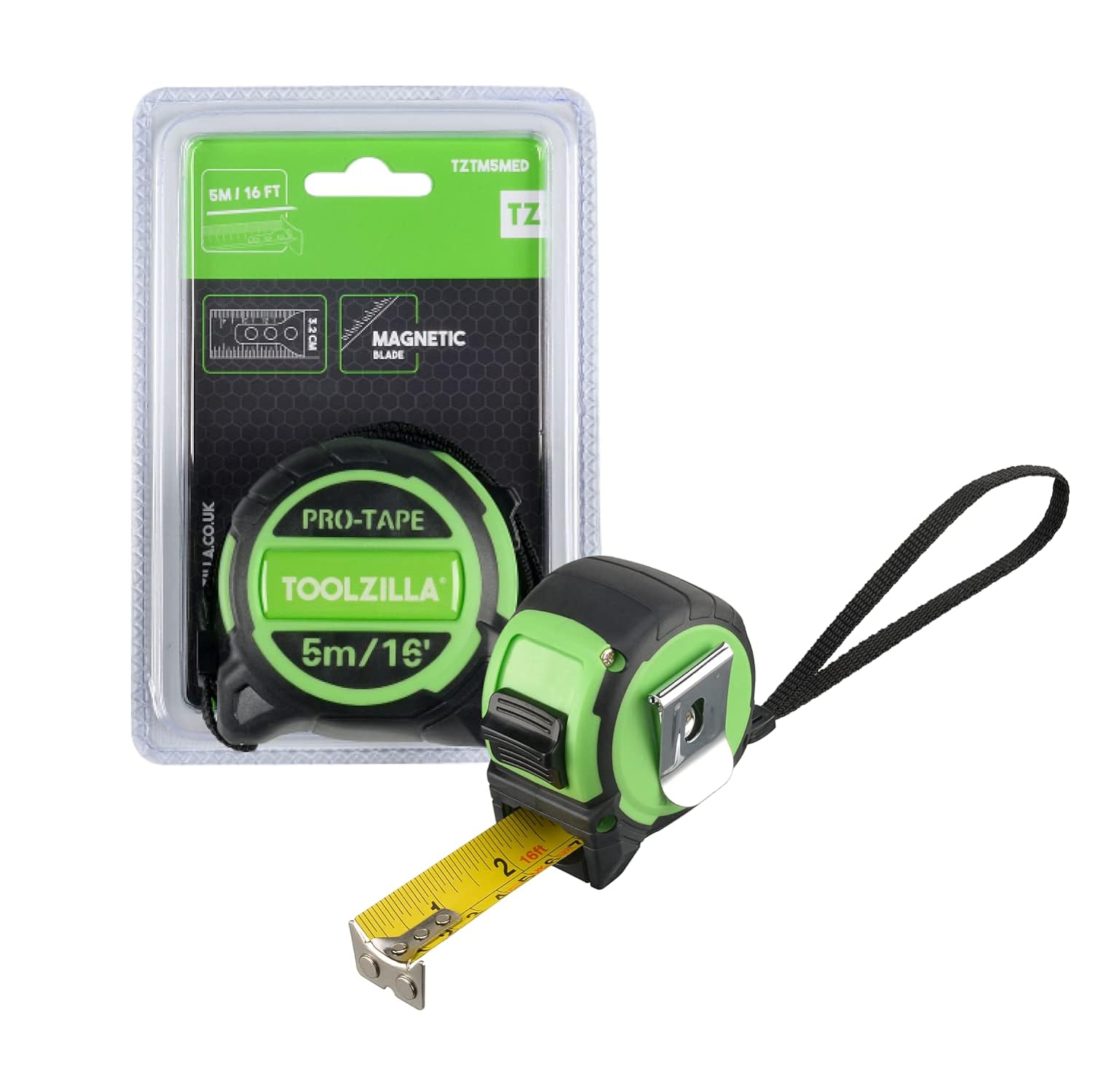 Toolzilla TZTM5MED 16ft (5m) Tape Measure Retractable Tape For Work Site Use