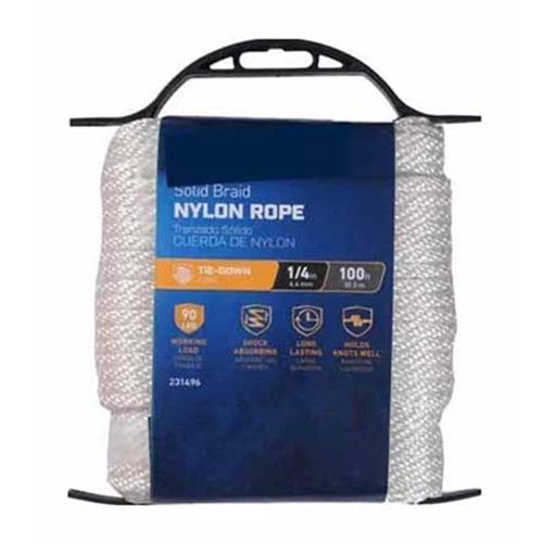 Richelieu Nylon Rope, Smooth Braided, White, 1/4 In. x 100 Ft. - 642201