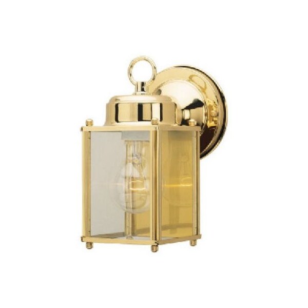 Westinghouse Polished Brass Clear Switch Incandescent Wall Lantern 66936