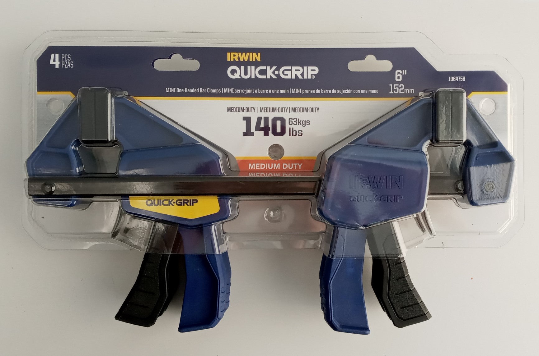 IRWIN QUICK-GRIP Clamps One-Handed Mini Bar 6" 4-Pack 1964758