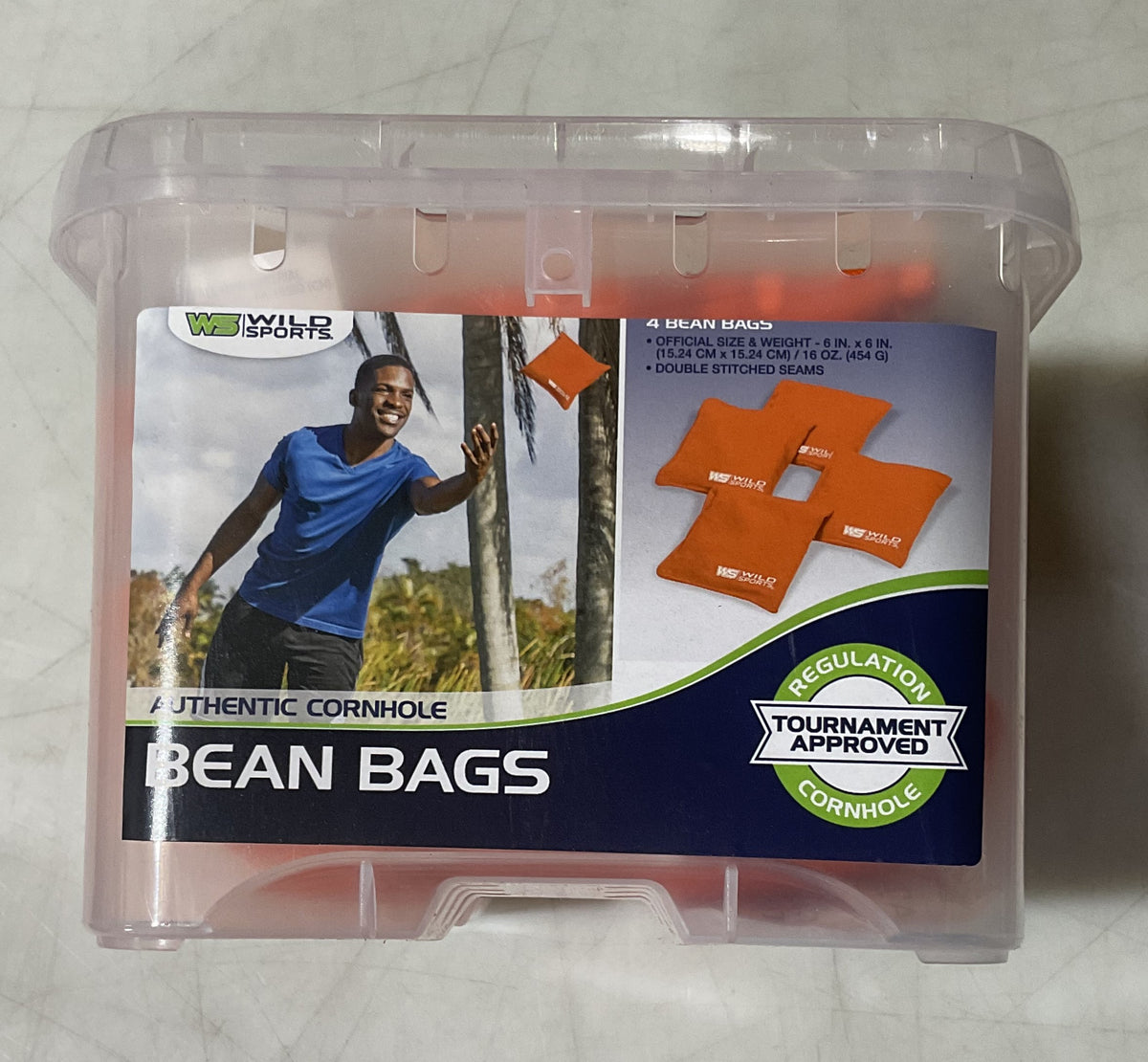 Wild Sports PREMIUM-CLOTH Cornhole Bags Regulation Size Orange 10991
