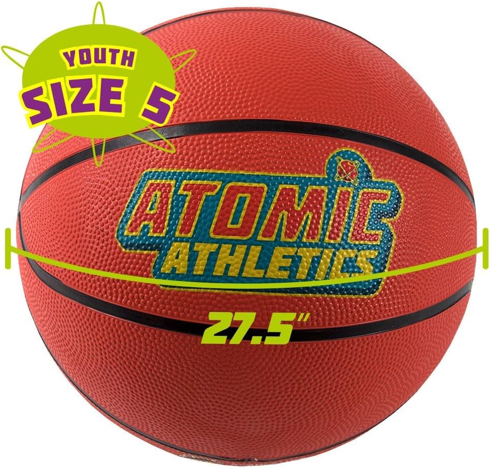 Atomic Athletics SBAL-402 Rubber Playground Basketball, Size 5 Youth, QTY 1 Ball