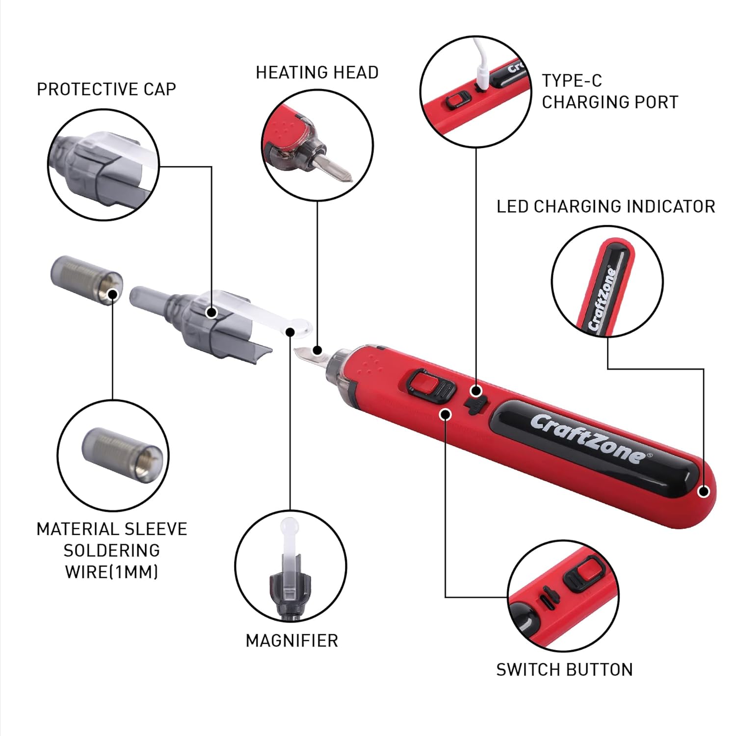 Craftzone 3.6V Cordless Soldering Iron UH-002