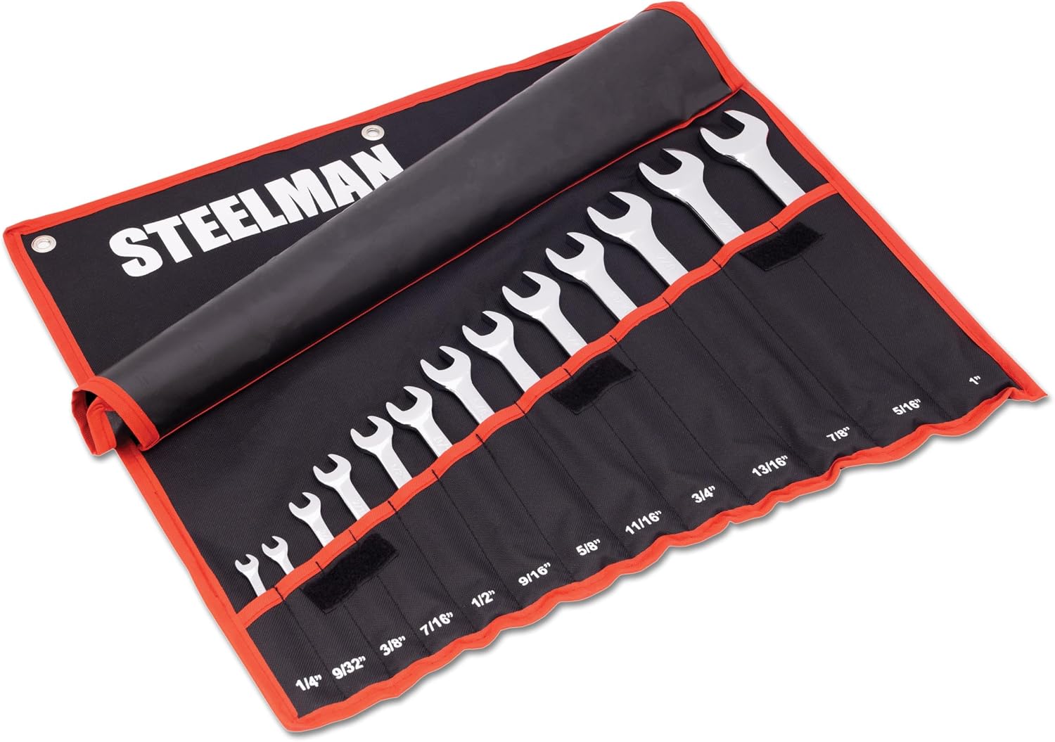 Steelman 13-Pc Combination Wrench Set With Storage Roll SAE 12-Pt 1/4"-1" 82544