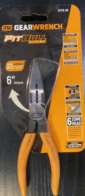 GearWrench PitBull Pliers 6” Long Nose 82176-06