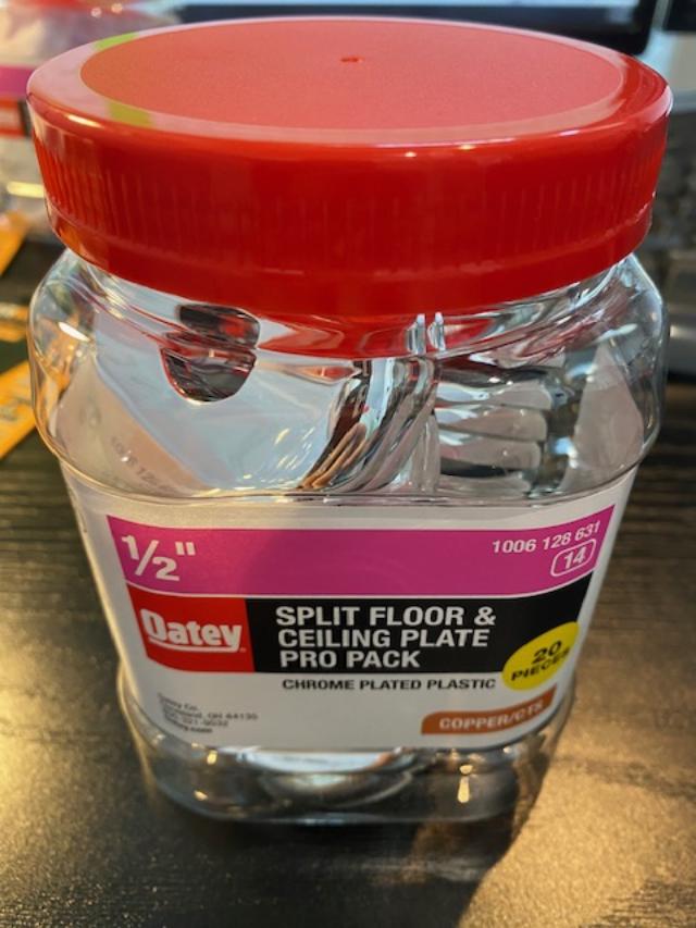 Oatey Split Flange Chrome-Plated Plastic Escutcheon Plate 1/2" 20 Pack HDC9695