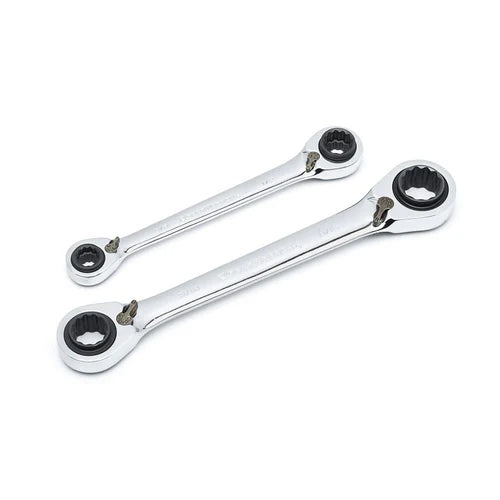 GearWrench 85900 2 Pc. 72T 12 Point QuadBox Reversible Box Ratcheting Wrench Set