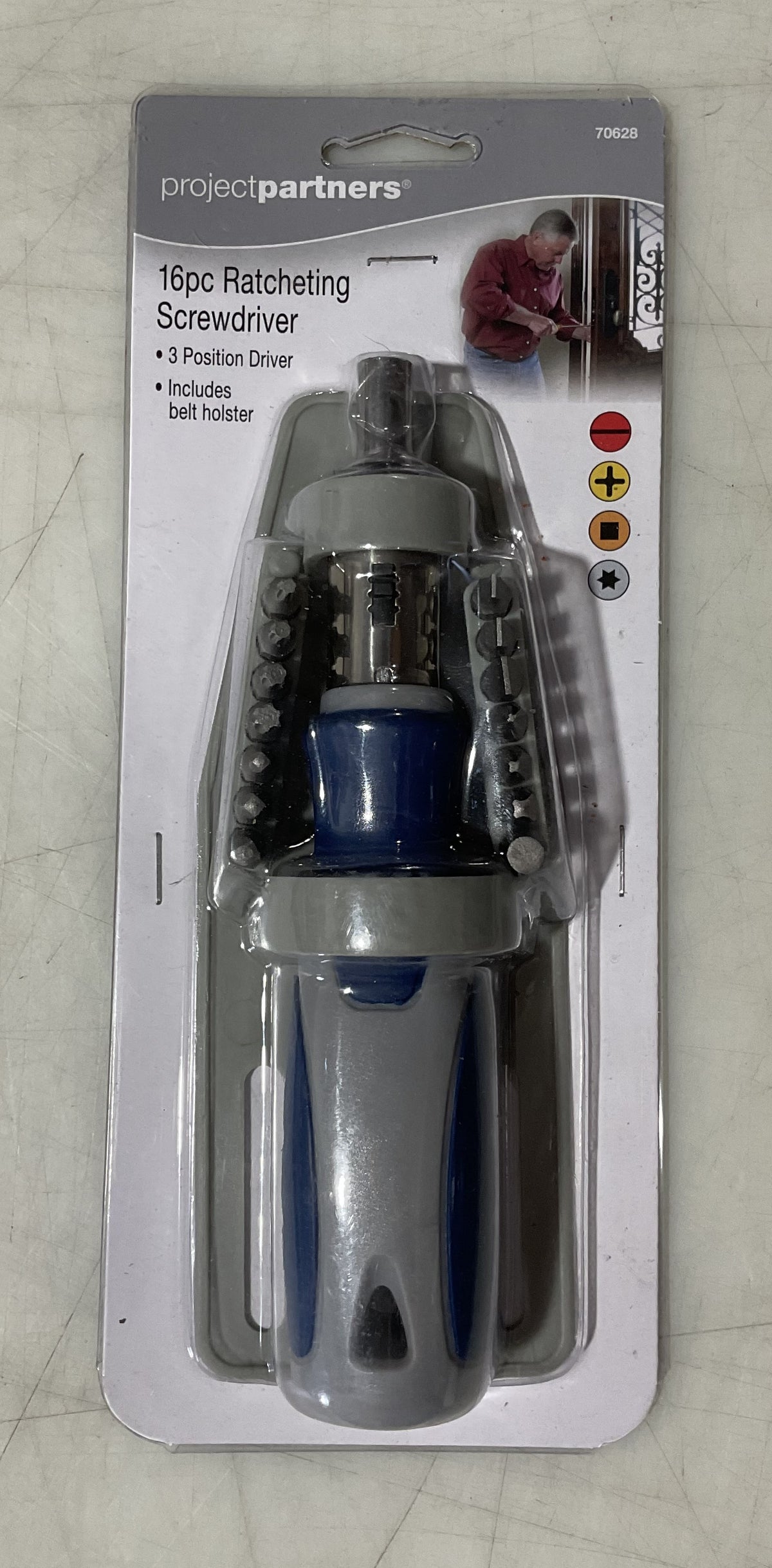 Project Partners 16-in-1 Ratcheting Screwdriver 3-Position Driver 70628