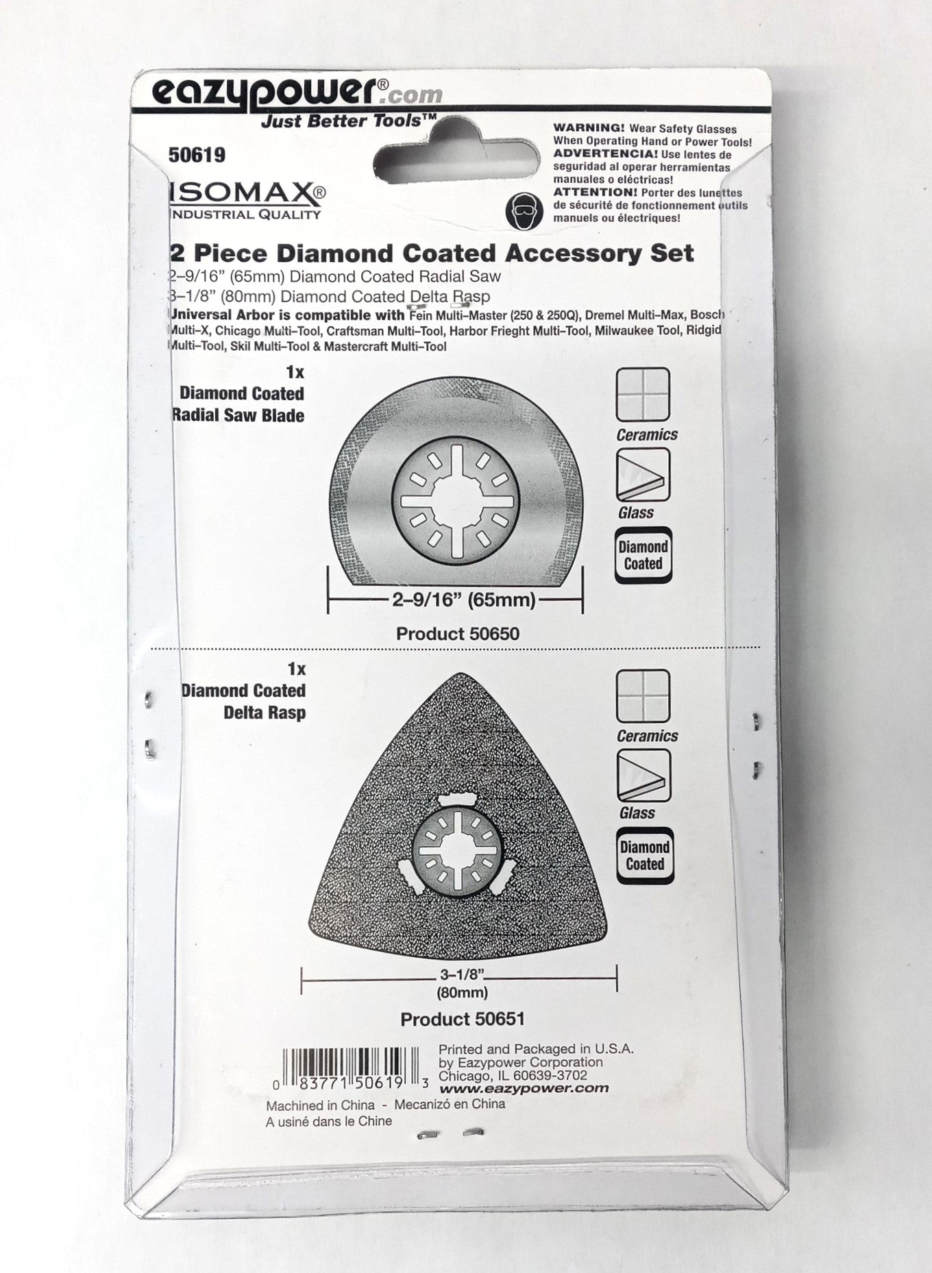 Eazypower ISOMAX 2pc. Diamond Coated Oscillating Accessory Set 50619