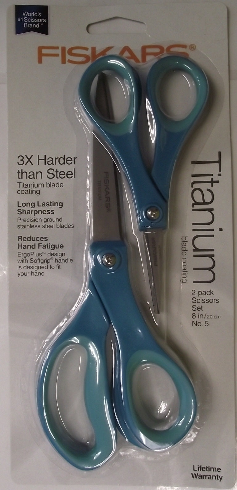 FISKARS 157680-1004 DESIGNER SCISSORS TITANIUM BLADES SET OF 2 - 8" & 5"
