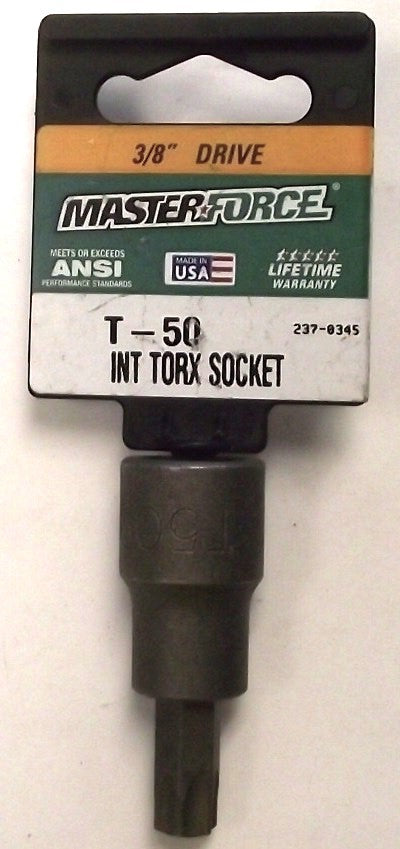 Masterforce MF58914 3/8" Drive T50 Internal Torx Socket USA