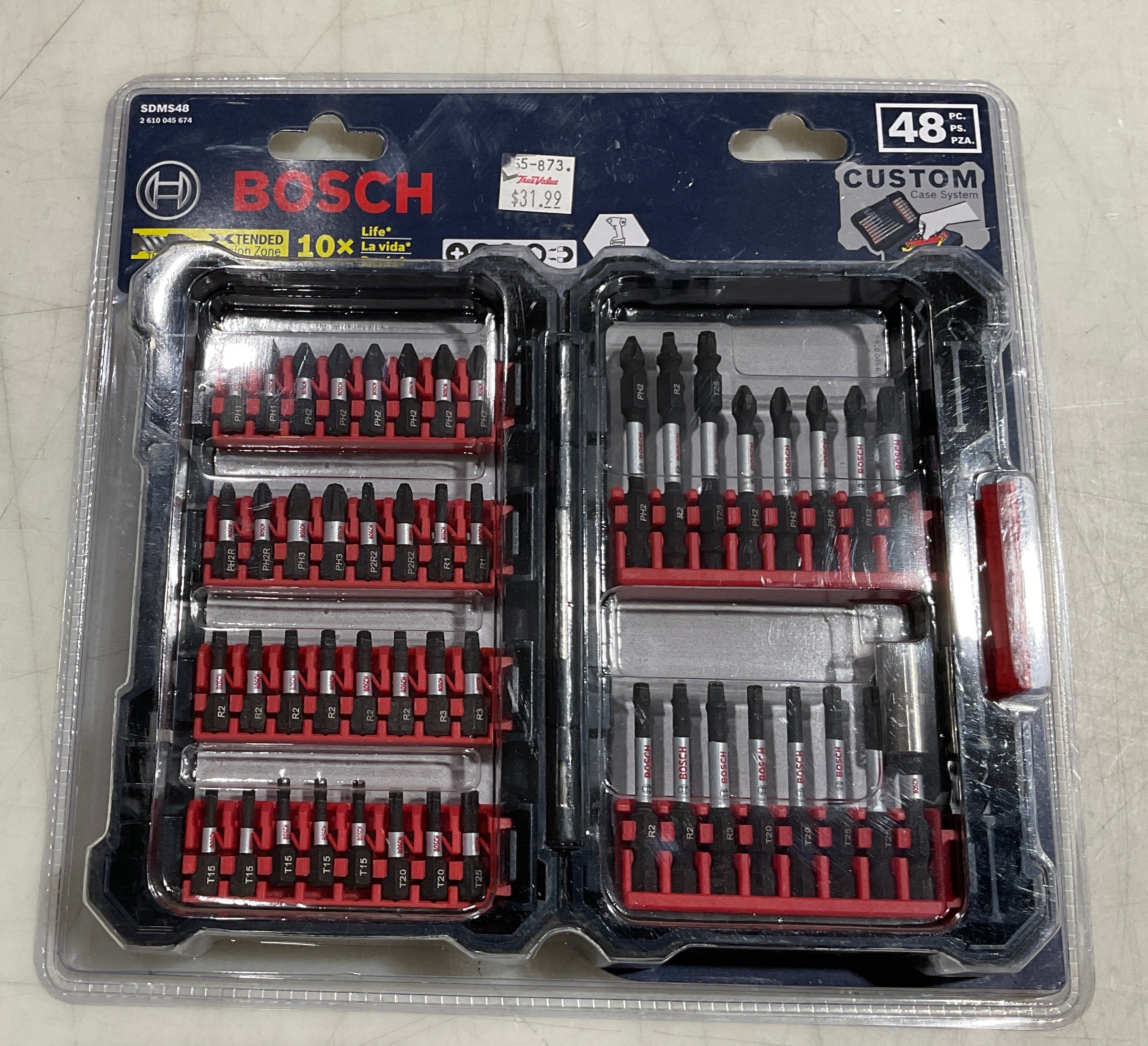 Bosch SDMS48 48pc Xtended Torsion Zone bit set #B13