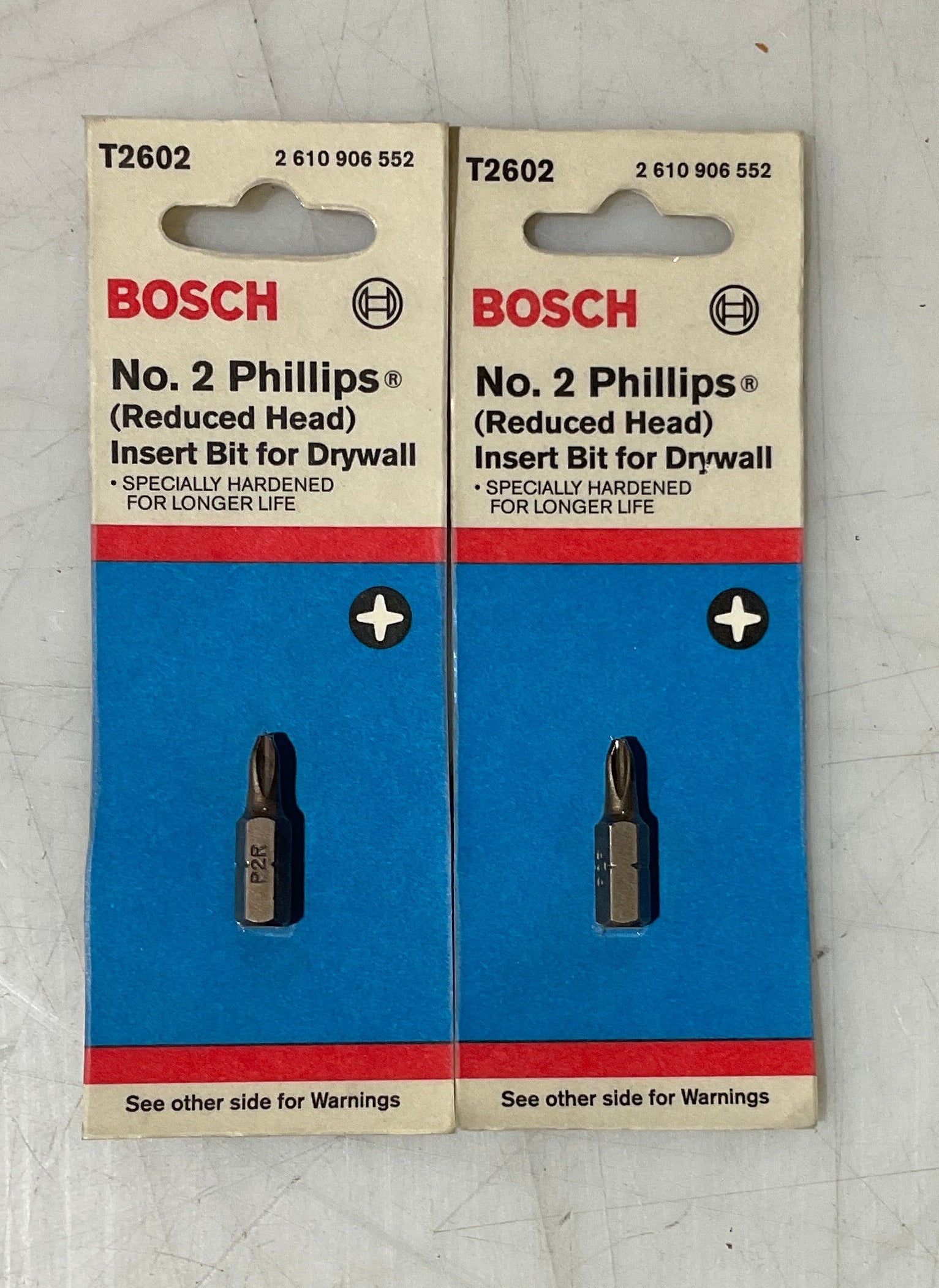 Bosch No 2 Phillips reduced head insert bit 2pcs T2602 USA