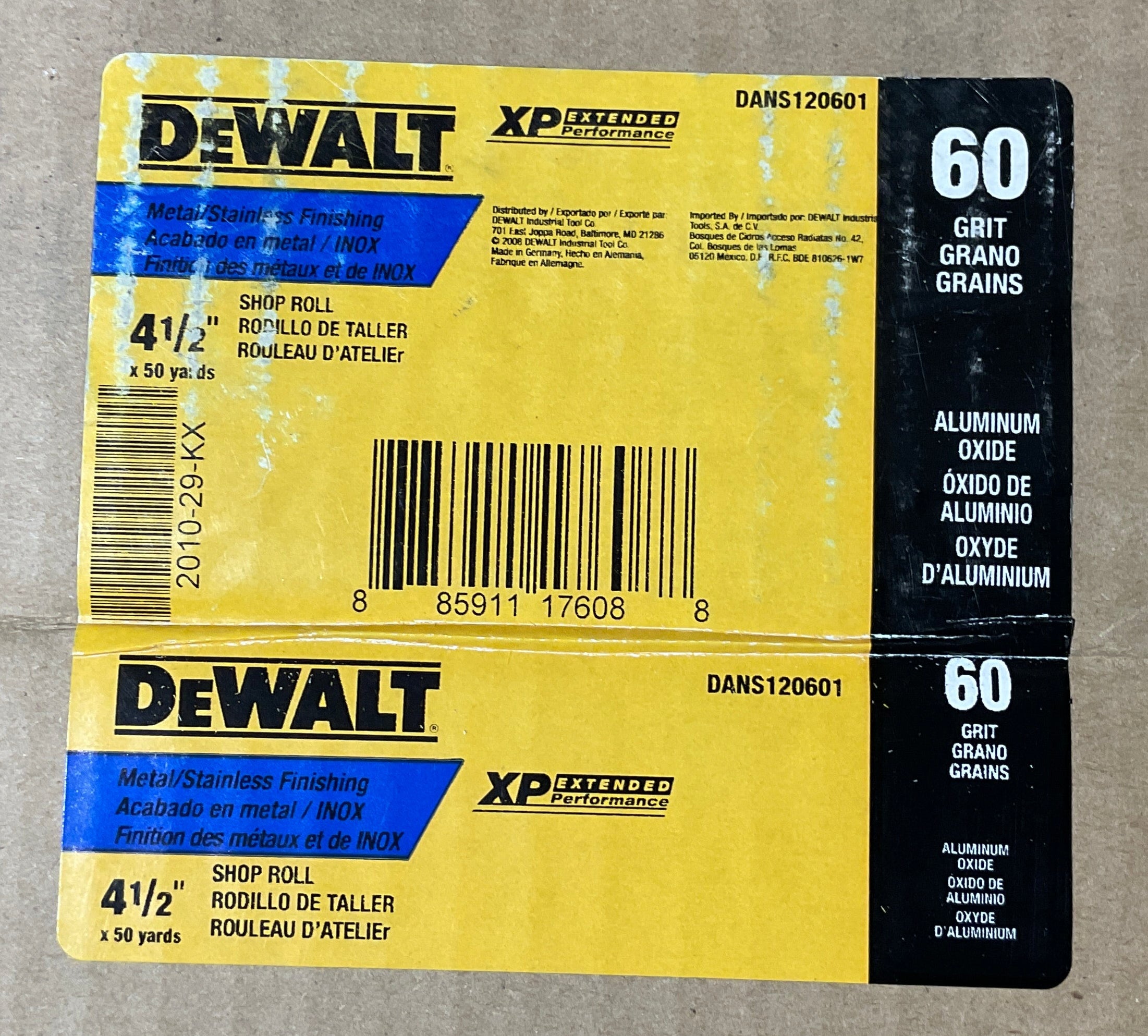DeWalt 4-1/2" x 50 yds XP Sand Paper Shop Rolls 60 Grit DANS120601